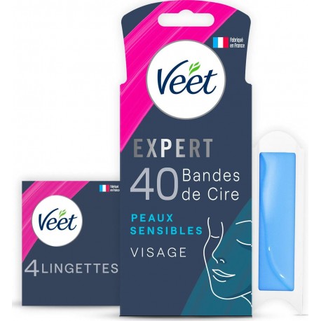 VEET BANDES DE CIRE EXPERT VISAGE x40