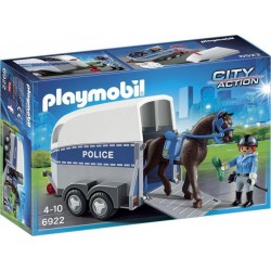 PLAYMOBIL 6922 City Action - Policière Avec Cheval Et Remorque