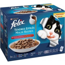 FELIX Tendres effilés Encore plus de sauce Sélection de la Campagne Pour chat adulte 12x85g