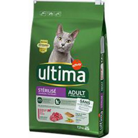 Ultima croquettes pour chat stérilisé adulte bœuf 7,5Kg
