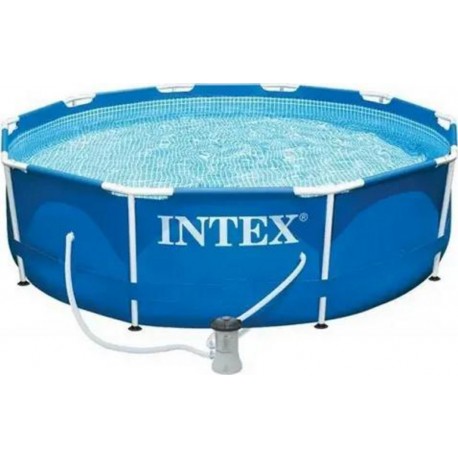 INTEX Piscine Metal Frame Ronde Tubulaire 3,05m x 0,76m avec système de filtration 28202NP