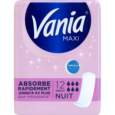 Vania Maxi Serviettes Hygiéniques Nuit x12