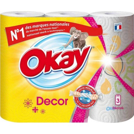 Okay Decor Essuie-tout x3 Rouleaux