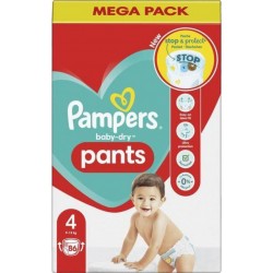 Pampers baby-dry pants couches culottes mega pack T4 9-15Kg x86 couches