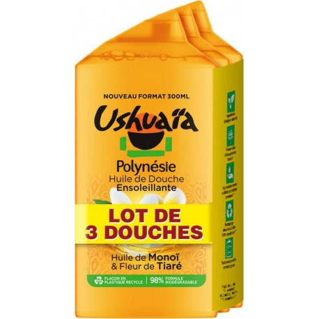 Douche Ushuaia Polynésie monoi 3x300ml x3 flacons 300ml - 900ml