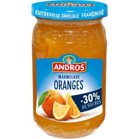 Andros Confiture à l'Orange Allégée Marmelade Oranges 350g
