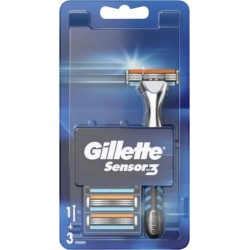 GILLETTE Rasoir sensor 3 le kit du rasoir + 3 lames rasoir + 3 lames