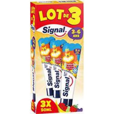 Signal Dentifrice Enfants 3 à 6 ans Fruigolo 3x50ml 150ml