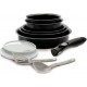 Backen 181001 Set de poêles et casseroles 10 Pièces Noir