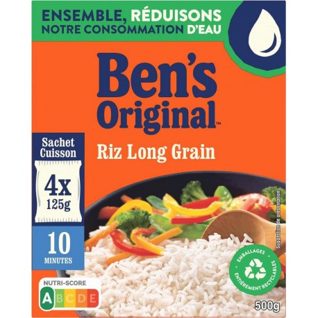 BEN'S ORIGINAL RIZ LONG GRAIN 10MIN 4x125g 500g