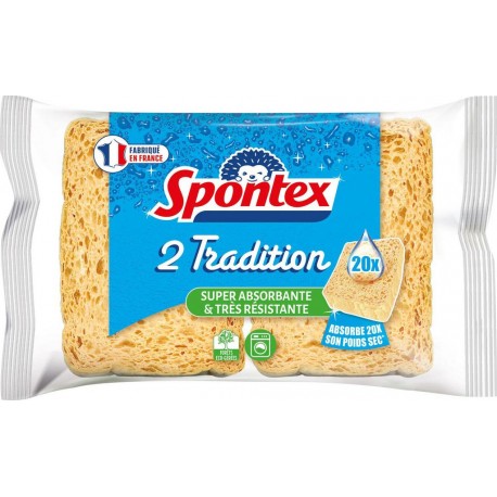 SPONTEX Eponges végétales Tradition x2