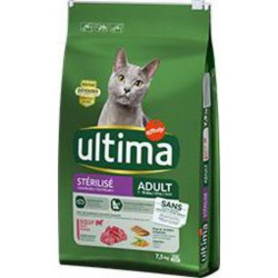 Ultima croquettes pour chat stérilisé adulte bœuf 7,5Kg