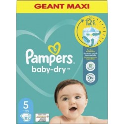 Pampers Couches Baby Dry Maxi géant T5 x82p