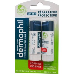 Dermophil Stick Lèvres Réparateur Protecteur Formule Indienne Duo (lot de 3 soit 6 sticks)
