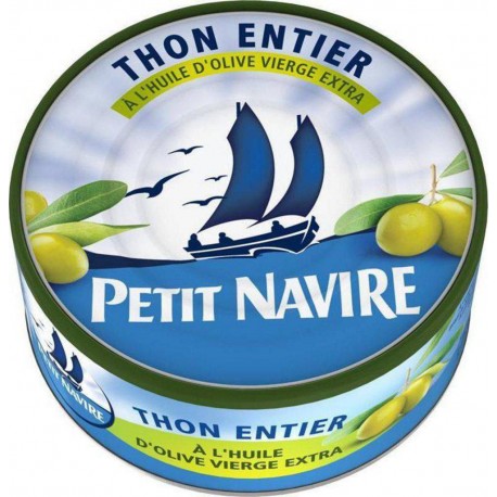Petit Navire Thon Entier à l’Huile d’Olive Vierge Extra 160g (lot de 5)