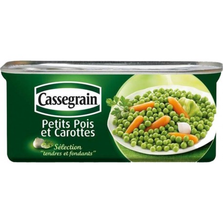 Cassegrain Petits Pois et Carottes Tendres et Fondants 200g (lot de 10)