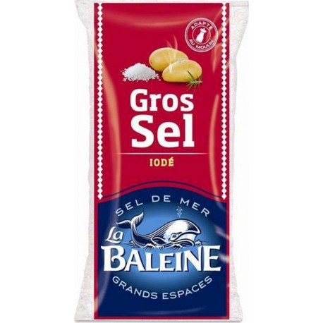 La Baleine Gros Sel Iodé Adapté au Moulin 1Kg (lot de 10)