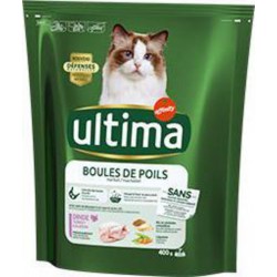 Ultima croquettes pour chat boules de poils dinde 400g