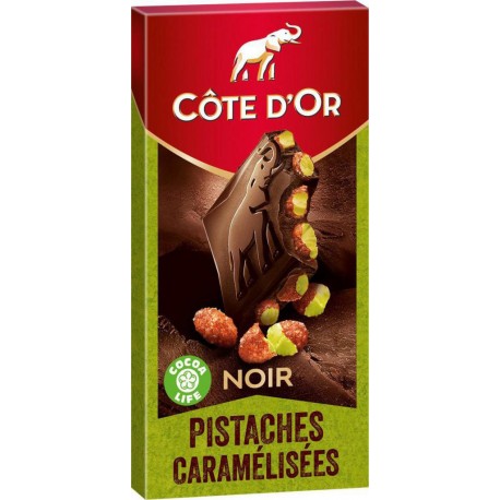 Côte d'Or Côte d’Or Noir Pistaches Caramélisées 180g (lot de 9)
