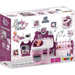 Smoby Grande maison des bébés Baby Nurse 19 Accessoires rose foncé 220349