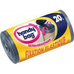 Handy Bag Sacs poubelle fixation élastique 20L les 15 sacs