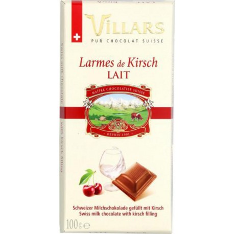 VILLARS Chocolat au lait fourré au Kirsch 100g
