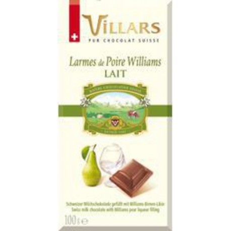 Villars Chocolat lait larmes de poire Williams la tablette de 100g