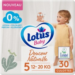 Lotus Baby Couches culottes bébé douceur naturelle Taille 5 12-20Kg x30
