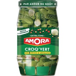 Amora Cornichons 5 épices & aromates extra fins net egoutté 380g