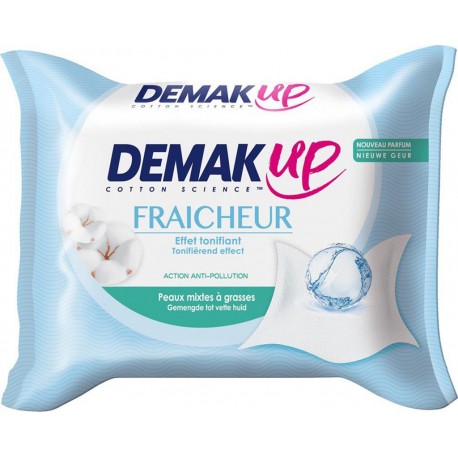 DEMAK'UP Fraîcheur Effet Tonifiant Peaux Mixtes à Grasses x25 Lingettes