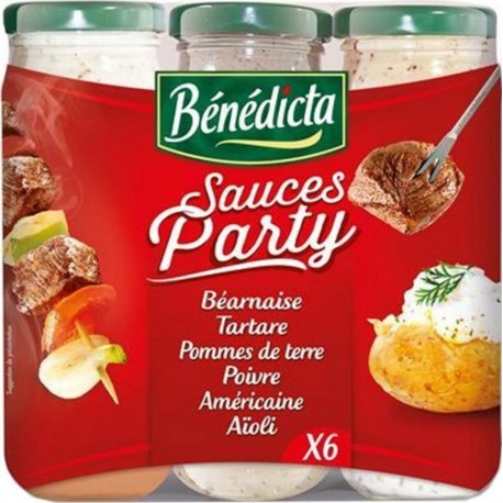 Bénédicta Sauces Party Béarnaise Tartare Pommes de terre Poivre Américaine Aïoli x6 500g