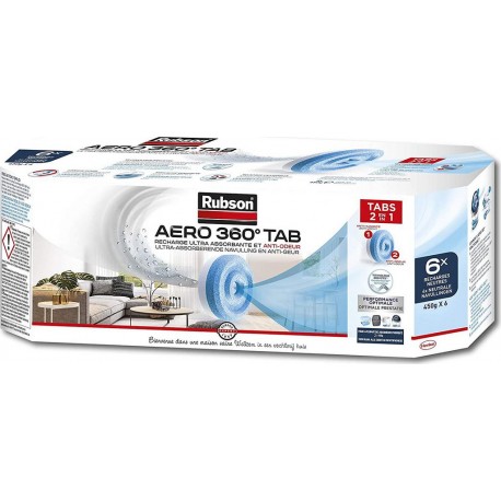 RUBSON.Recharges Absorbeurs d’Humidité Aéro 360° x6