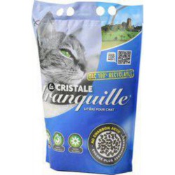 TRANQUILLE Cristale Litière gel de silice au charbon actif pour chat 3,95L
