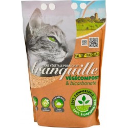 TRANQUILLE Litière végétale Végécompost & Bicarbonate anti-odeurs 4L (lot de 3)