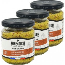 Reine de Dijon Moutarde À l'Ancienne 3x190g 570g