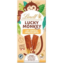 LINDT Tablette de chocolat au lait et céréales croustillantes 100g