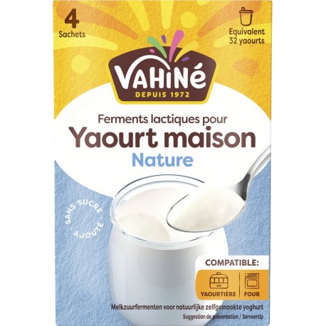 VAHINE Préparation de yaourt nature maison 4x4g 16g