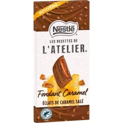 Nestlé LES RECETTES DE ATELIER Tablette de chocolat au lait fondant et caramel 130g