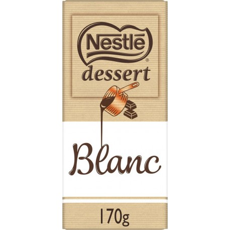 Nestlé DESSERT Tablette de chocolat blanc 170g