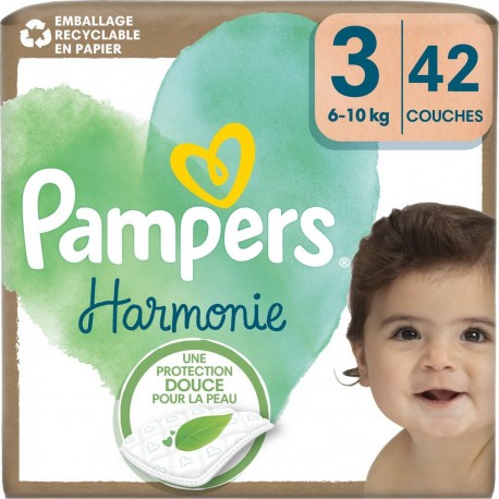 PAMPERS Couches Bébé Harmonie Taille 3 6-10Kg x42