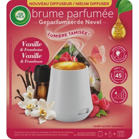 Air Wick AIRWICK Diffuseur désodorisant Huiles Essentielles Brume Parfumée Vanille le diffuseur et la recharge