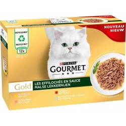 PURINA GOURMET GOLD BOEUF/POISSON/POULET/SAUMON 12x85g 1020g
