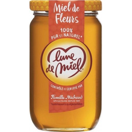 Lune de Miel 100% Pur et Naturel Miel de Fleurs 375g (lot de 4)