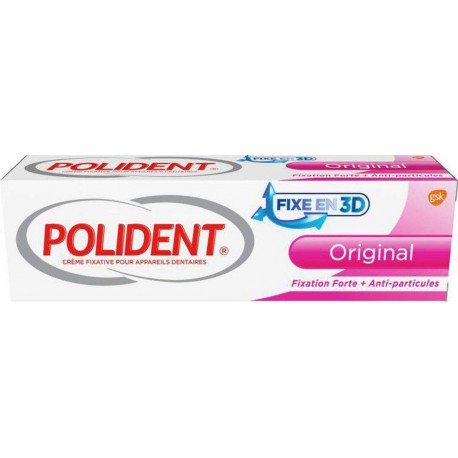 Polident Fixe en 3D Original Fixation Forte + Anti-Particules 40g (lot de 3)