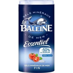 La Baleine Essentiel -50% Sodium Sels Minéraux de Mer Fin 350g (lot de 4)
