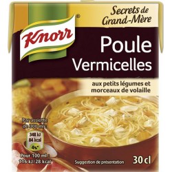Knorr Secrets de Grand-mère Poule Vermicelles aux Petits Légumes et Morceaux de Volaille 30cl (lot de 6)