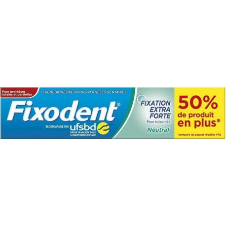 Fixodent Fixation Extra Forte Pour la Journée Neutral 70,5g