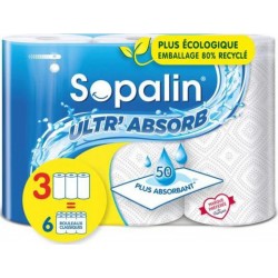 Sopalin Essuie-tout Ultr'Absorb Blanc x3