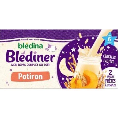 Blédina Blédiner Potiron Céréales Lactées (dès 6 mois) 2x250ml 500ml