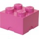LEGO 4 Storage Brick With  Knobs, in Medium Pink